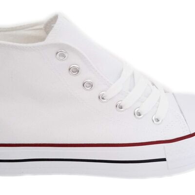 High-top White Canvas Sneakers with Platform · White (T.37, T.38, T.39, T.40, T.41 last units!) 