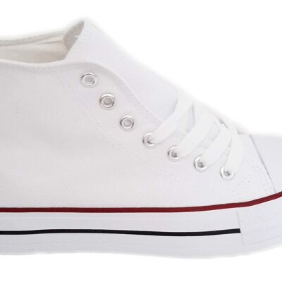 Sneakers alte in tela bianca con plateau · Bianco (T.37, t.38, t.39, t.40, t.41 ultime unità!)