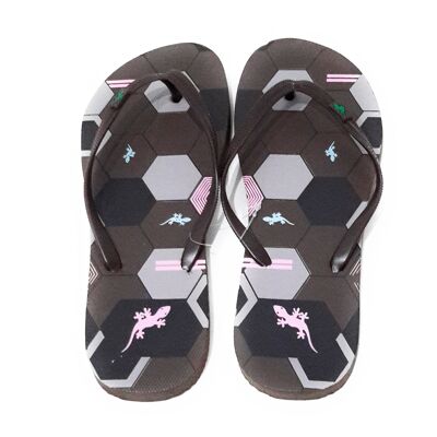 Women's Flip Flops · Hexagon - Brown