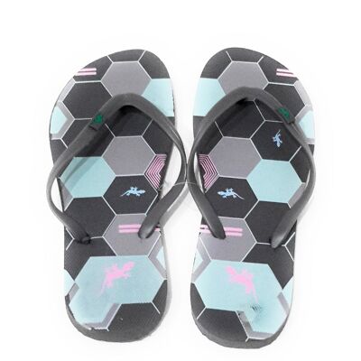 Damen-Flip-Flops · Hexagon – Grau