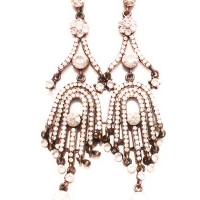 Long Earrings White Crystals