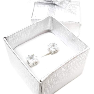 Zirconia Earrings Square - Square Zirconia 6mm