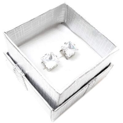 Zirconia Earrings Square - Square Zirconia 7mm