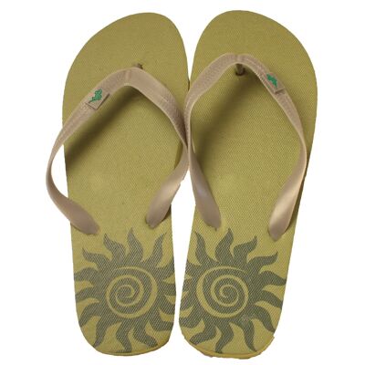 Flip Flops · Herren (verschiedene Modelle) – Grüne Sohle, grauer Riemen