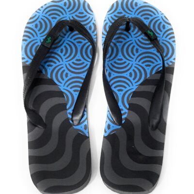 Flip flops · Man (several models) - Blue Shapes Black Strap
