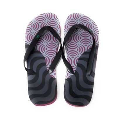 Flip flops · Man (several models) - Bordeaux Shapes Black Strap