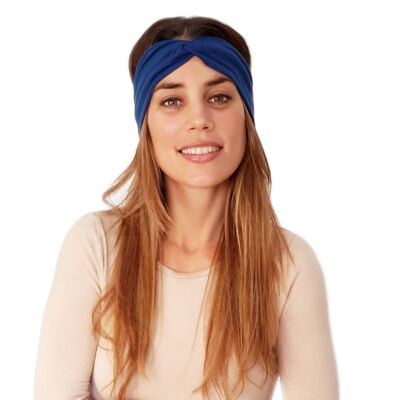 Elastic Hair Band with Knot Cobalt Blue