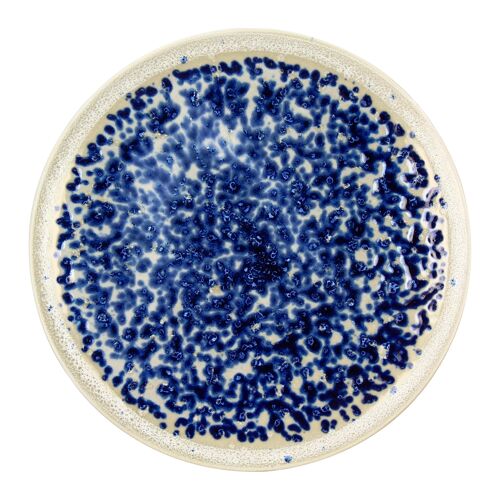 Assiette plate saphir 27cm en porcelaine bleue