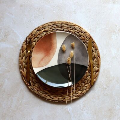 Gaia flat plate 26cm in stoneware