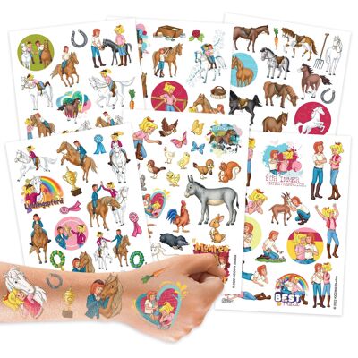 Tatouages pour enfants - Bibi, Tina et leurs amis les animaux - lot de 23