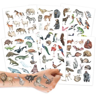 Tatuajes de Niños - Animales del Mundo - Set 26