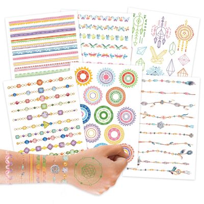 Children's tattoos metallic - decorative elements - set 7