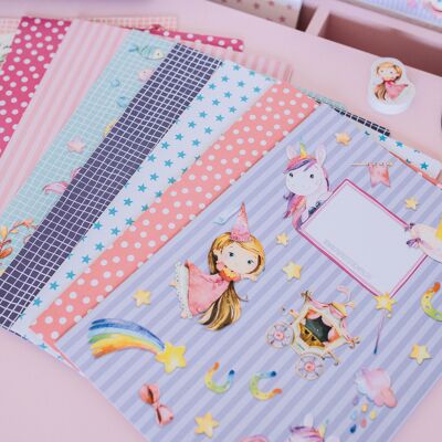 Set di 8 copertine per notebook - sott'acqua + unicorno - set di 4