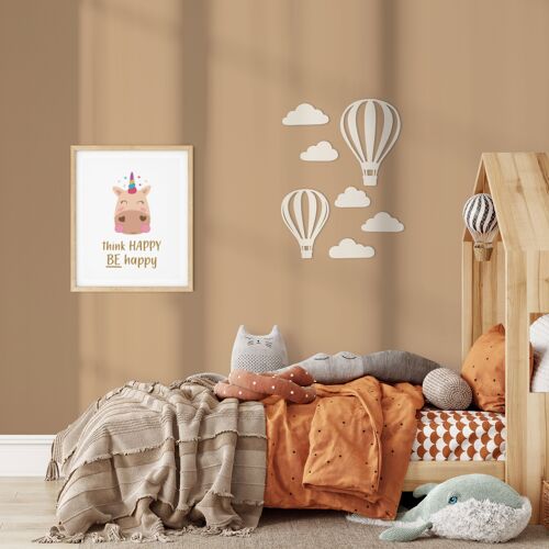 Wooden-Wall Cutout-Heißluftballon - Set 1