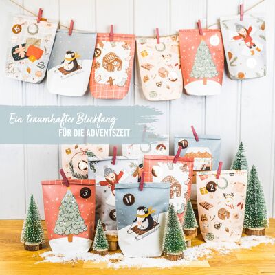 Adv bags white - colorfully printed - Christmas Challenge - Set 19