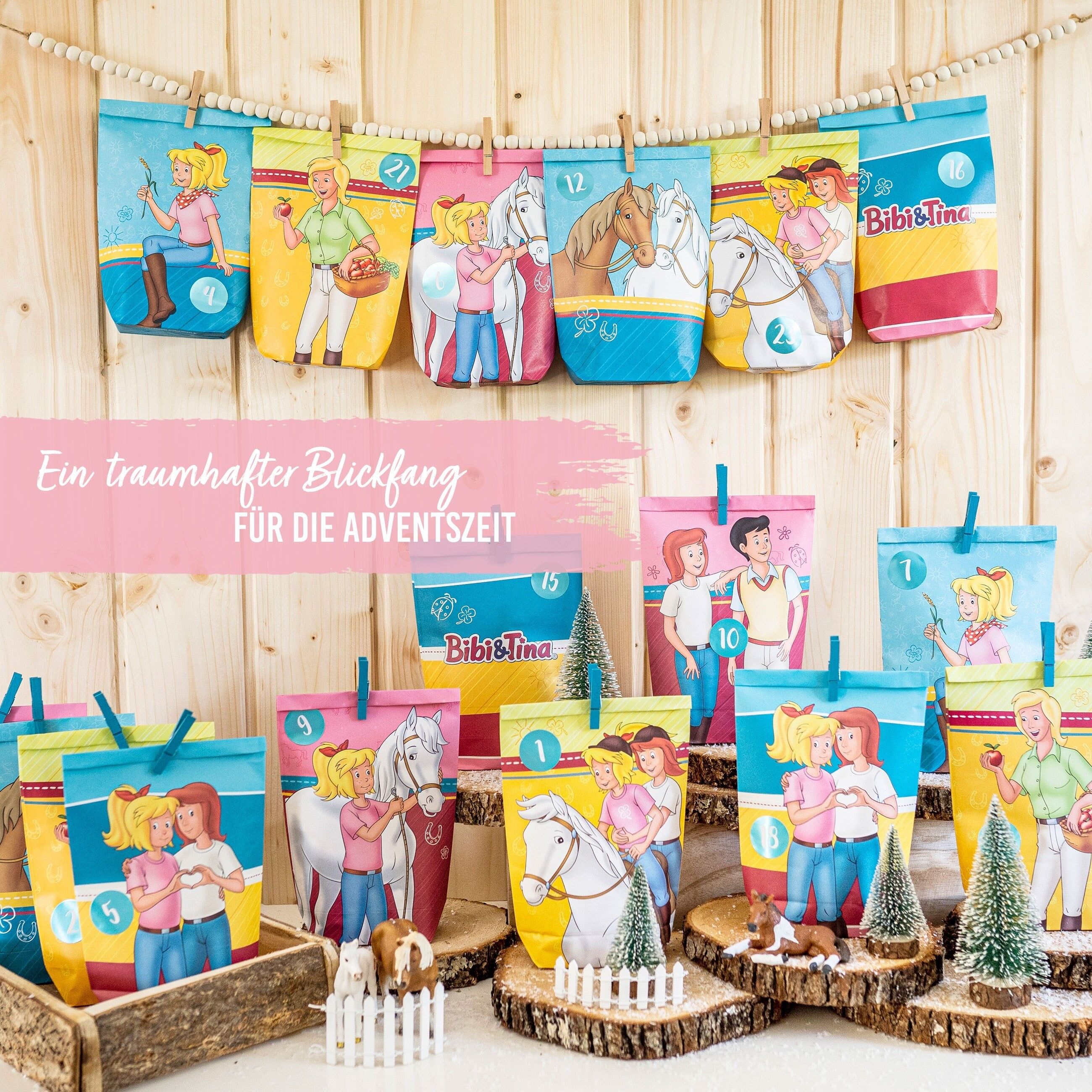 Borse pubblicitarie bianche - stampate a colori - Bibi e Tina - set 23