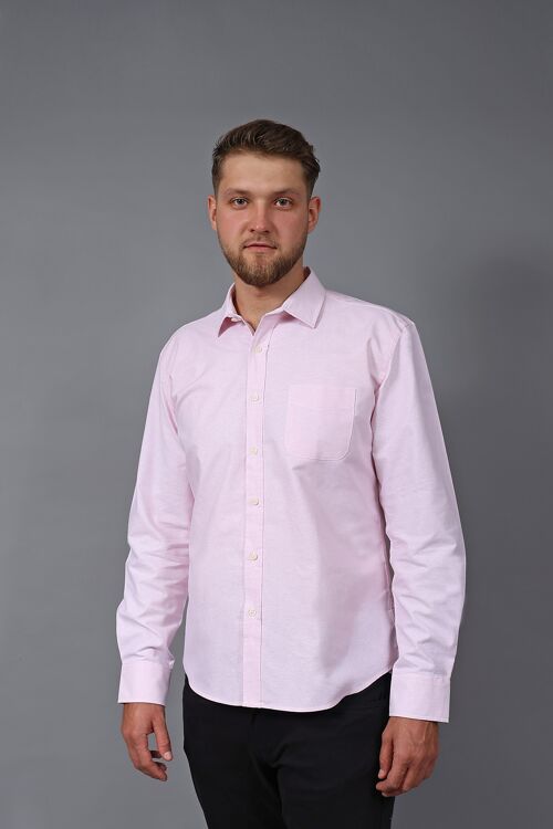 Casual Shirt Oxford With Chest Pocket - Pink | Canarie Shirts London