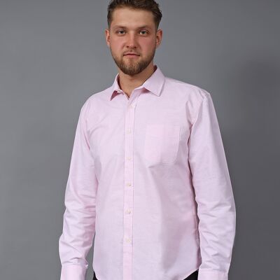 Casual Shirt Oxford With Chest Pocket - Pink | Canarie Shirts London
