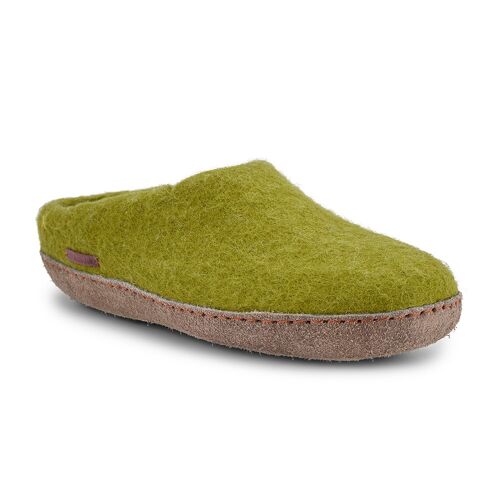 Classic Slipper, suede sole, Lime Green