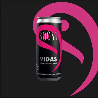 100% Natural Energy drink VIDAS Boost, 250 ml