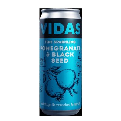 100% Natural Fine carbonated VIDAS Pomegranate with black cumin, 250 ml