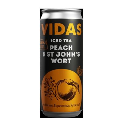 100% Natural Iced tea VIDAS Peach with St. John’s wort, 250 ml