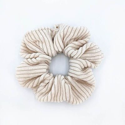 Ecru corduroy scrunchie