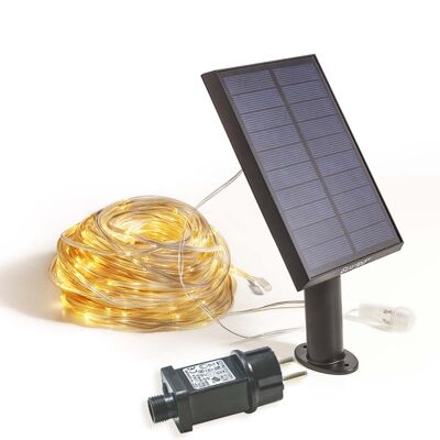 Guirnalda de luces LED mini resistente al agua - Cable reforzado Plata Solar y red eléctrica