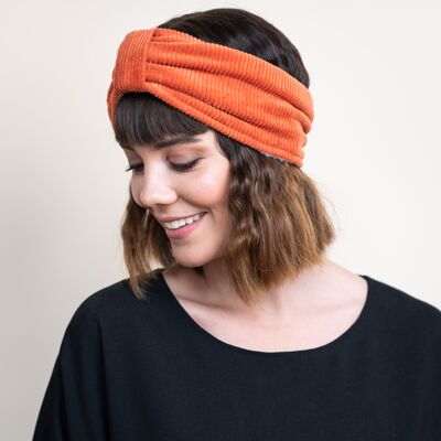 Headband corduroy orange