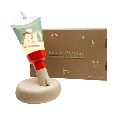"Passe Partout" Nomad Lamp Box - SKI BEAR-RED