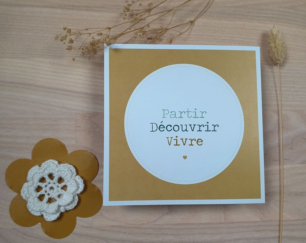 Karte „Weg/Entdecken/Leben“.