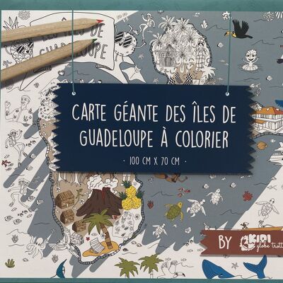 Carte géante à colorier "îles de Guadeloupe"