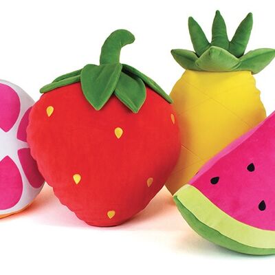 Peluches coussin Fruity's 50 cm, 4 assortis