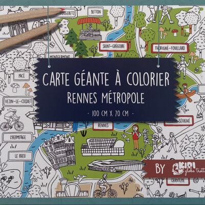 Carte géante à colorier "Rennes Métropole"