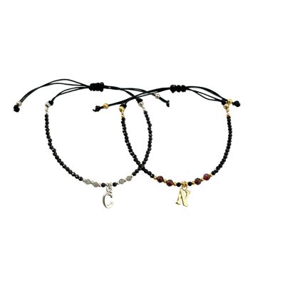 Bracelet Pierres Naturelles Lettre Spinelle