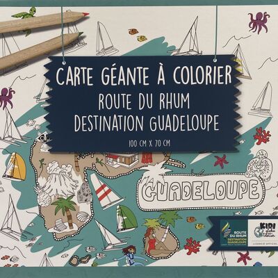 Carte géante à colorier "Route du Rhum - Destination Guadeloupe"