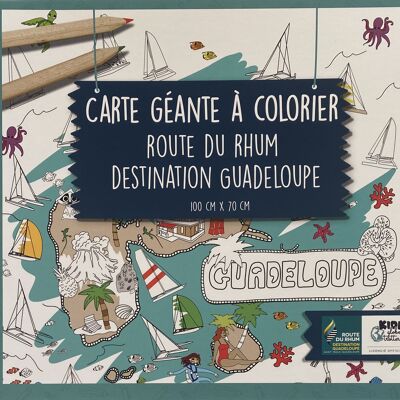 Carte géante à colorier "Route du Rhum - Destination Guadeloupe"