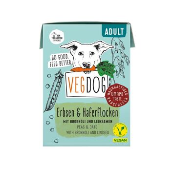 Nourriture humide ADULTE petits pois et flocons d'avoine dans un Tetra Pak 8