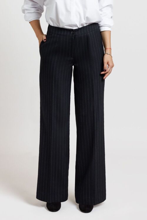 Stripe wool trousers