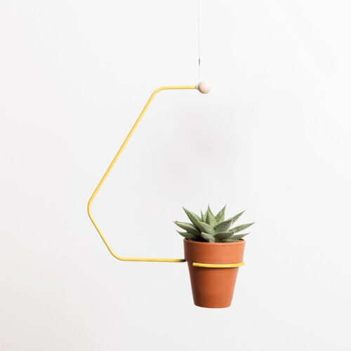 Balance Plant Pot- Angled - Yellow