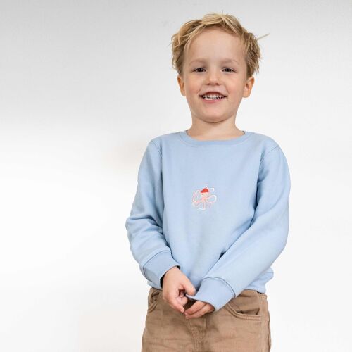 Kids sweater - sky blue - octopus