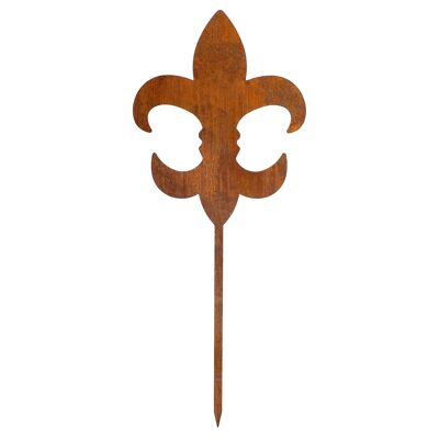 Patina lily garden stake - easy to insert rust decoration made of high-quality corten steel for garden, pond - garden decoration rust