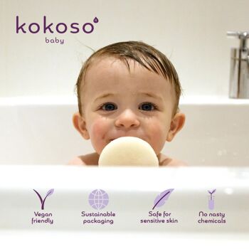 Éponge de bain naturelle Konjac pour bébé 5