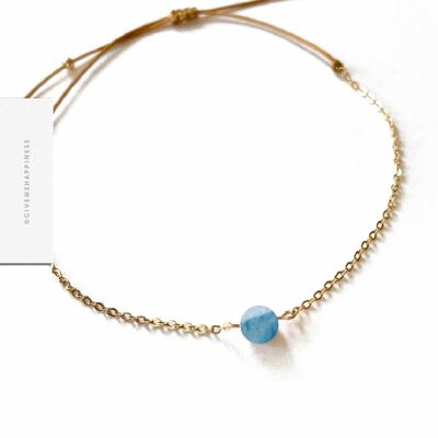 pulsera de eslabones de larimar