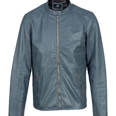 BRUCE biker collar leather jacket