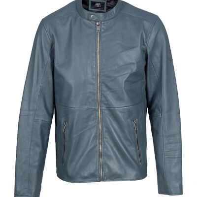 BRUCE biker collar leather jacket