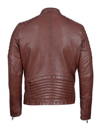 Blouson en cuir épaules matelassées THOR 3