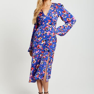 Liquorish Multicolour Abstract Dot Print Midi Dress