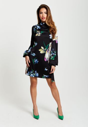 Mini robe trapèze élégante à imprimé floral Liquorish 3