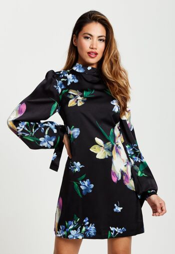 Mini robe trapèze élégante à imprimé floral Liquorish 2